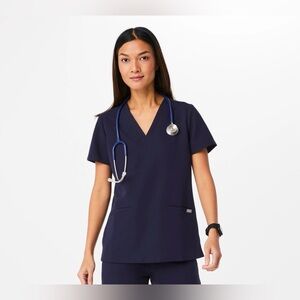 FIGS Casma Three Pocket Navy Scrub Top